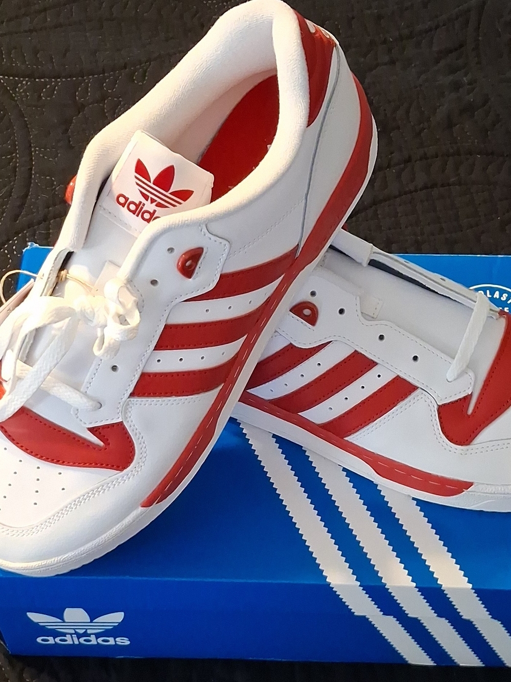 adidas Men’s Sz 12 White & Red Retro Court Trainers